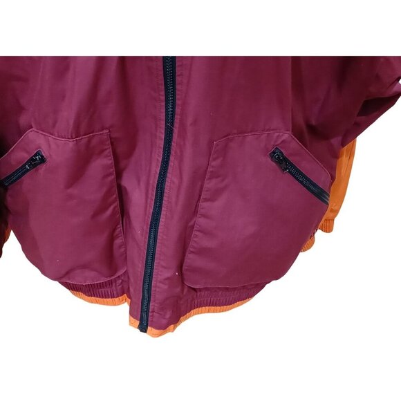 ProPlayer Mens VT Hokies Jacket XXL Orange & Burgundy Polyester Cotton Nylon VTG - Picture 3 of 10